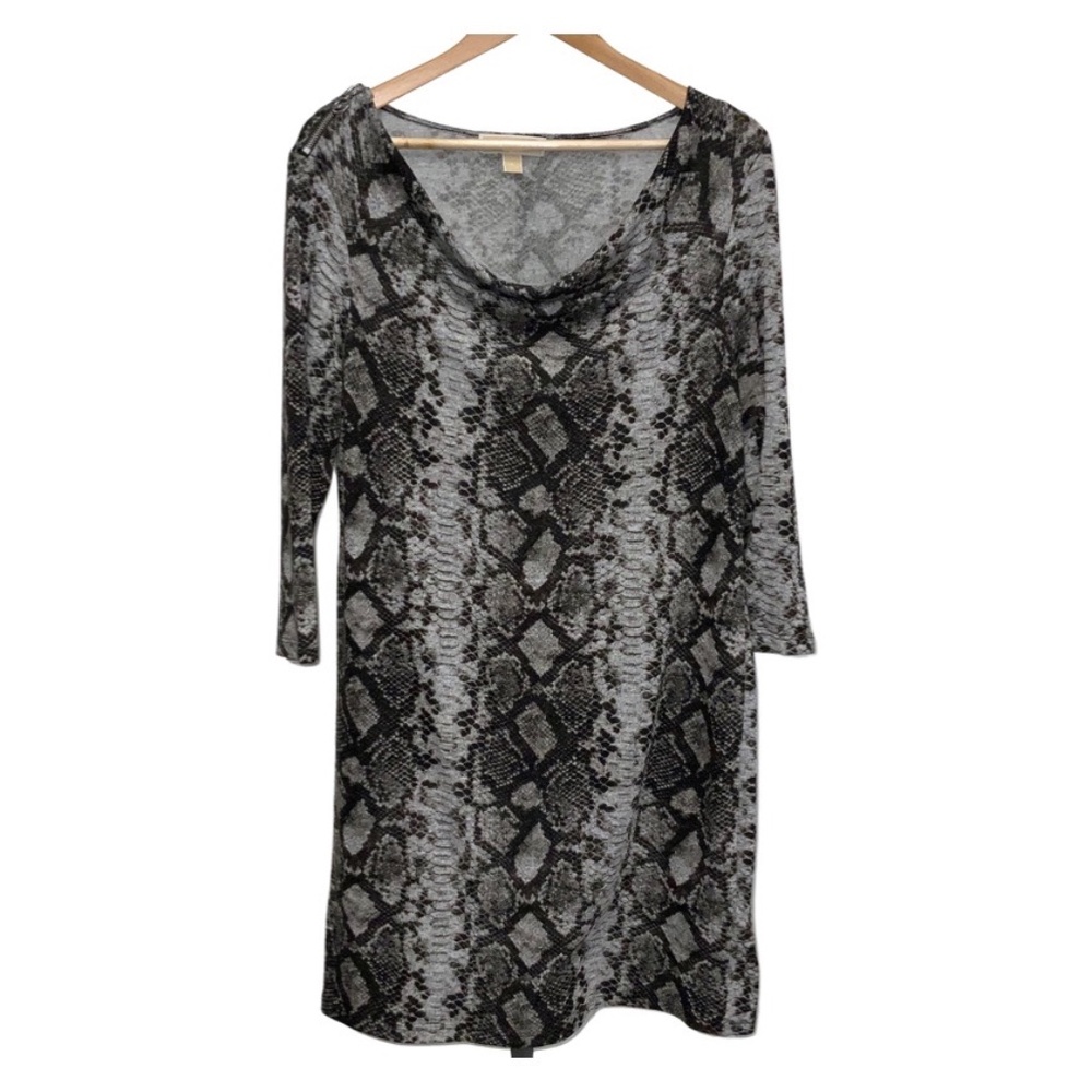 Michael Kors Gray and Black Animal Print Dress